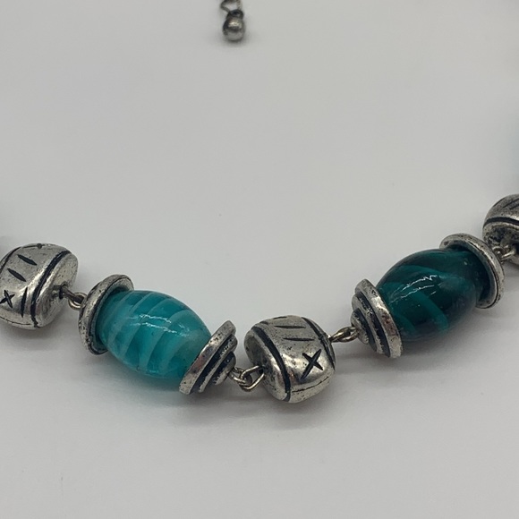 Premier Design Tribal Necklace with Oval Turquoise & Teal Colored Beads - Picture 4 of 9